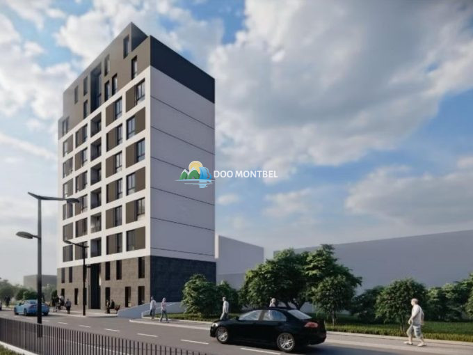 Современный жилой комплекс у дороги